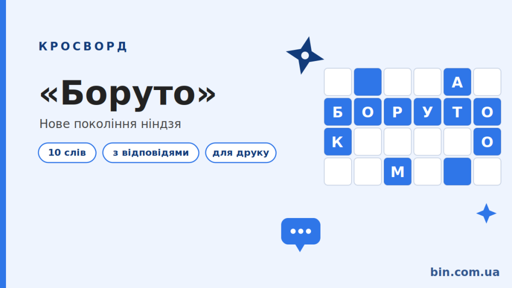 Кросворди про «Боруто» онлайн
