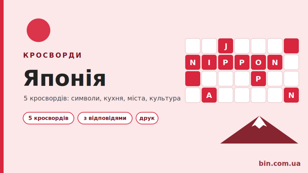 Кросворди про Японію