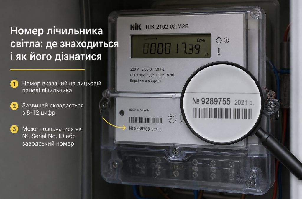 Де знаходиться номер лічильника світла і як його дізнатися Номер лічильника світла: де знаходиться і як його дізнатися