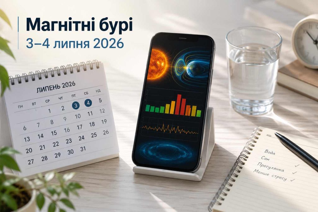 Магнітні бурі 3–4 липня накриють Землю: погодинний прогноз Kp і поради для здоров’я