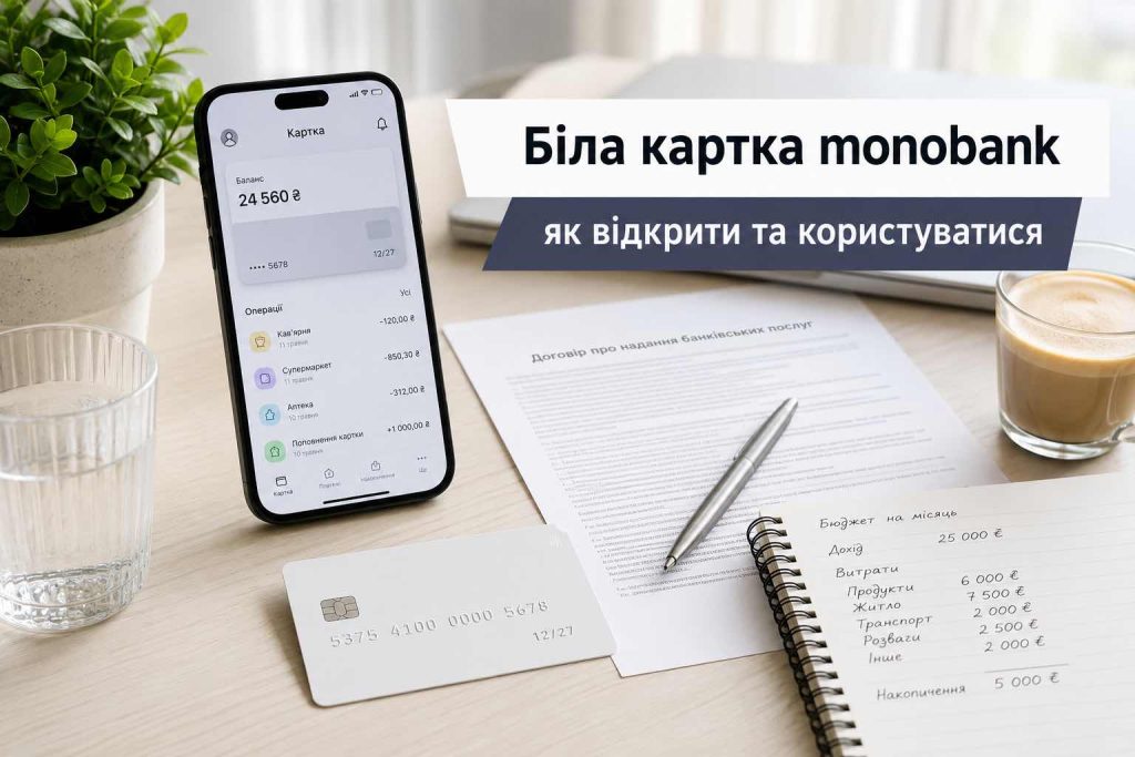 Як відкрити білу карту monobank у 2026 році: умови, переваги, обслуговування і зняття готівки