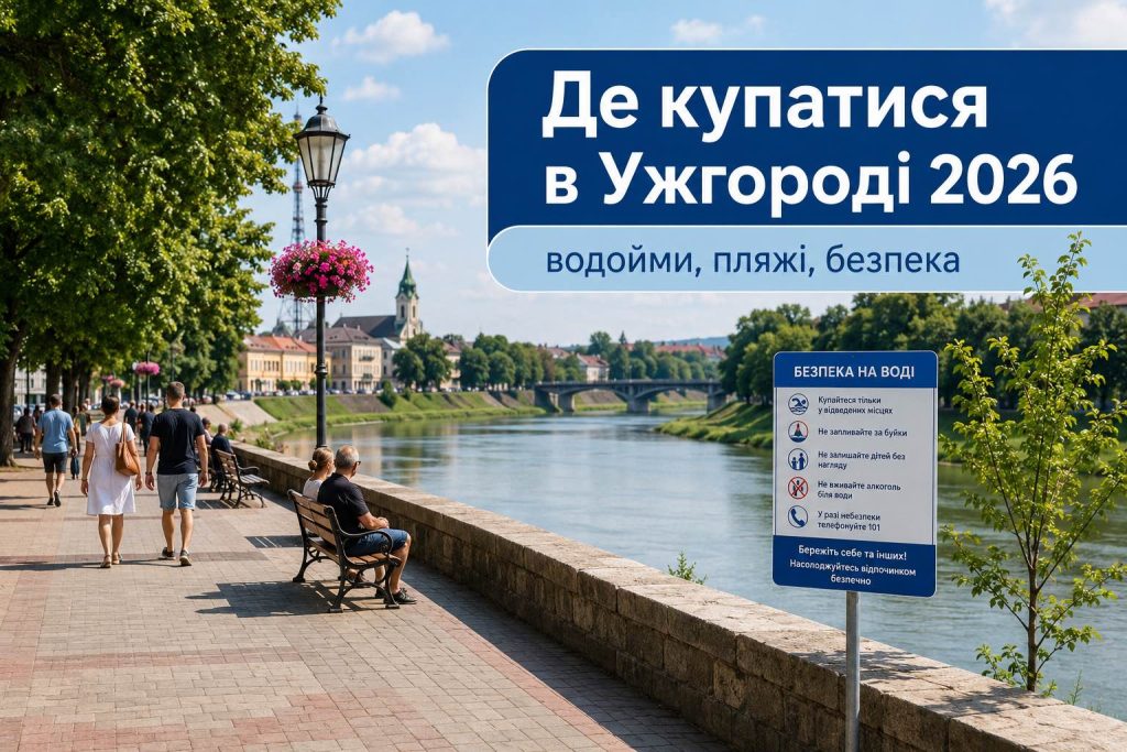 Де купатися в Ужгороді влітку 2026: чи є відкриті пляжі та безпечні місця біля води