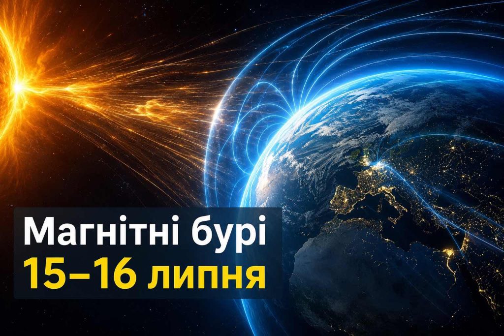Коли буде магнітна буря 15–16 липня: небезпечні години та свіжий прогноз Kp