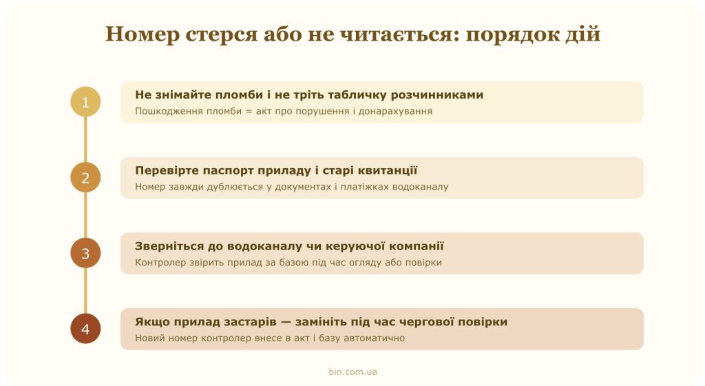 Де знаходиться номер лічильника води і як його дізнатися