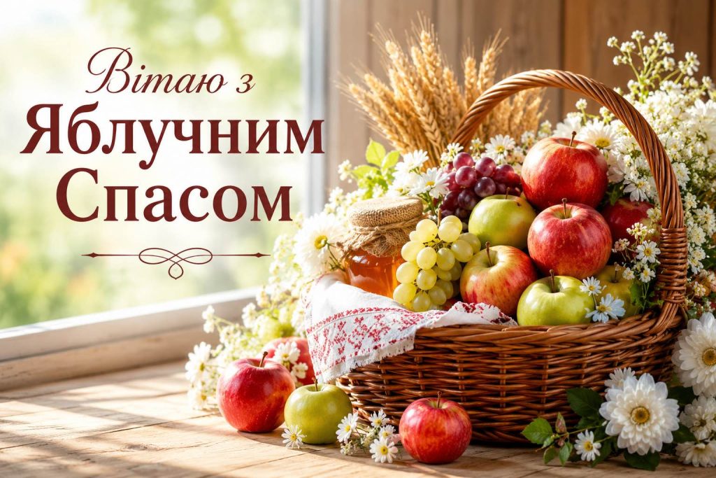 Привітання з Яблучним Спасом 2026: теплі слова, короткі СМС, вірші та яскраві листівки