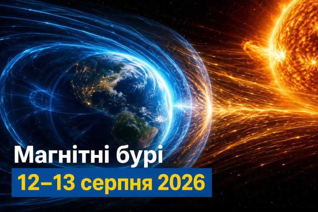 Kp зросте до 5: точний прогноз магнітної бурі на 12–13 серпня 2026 року для України