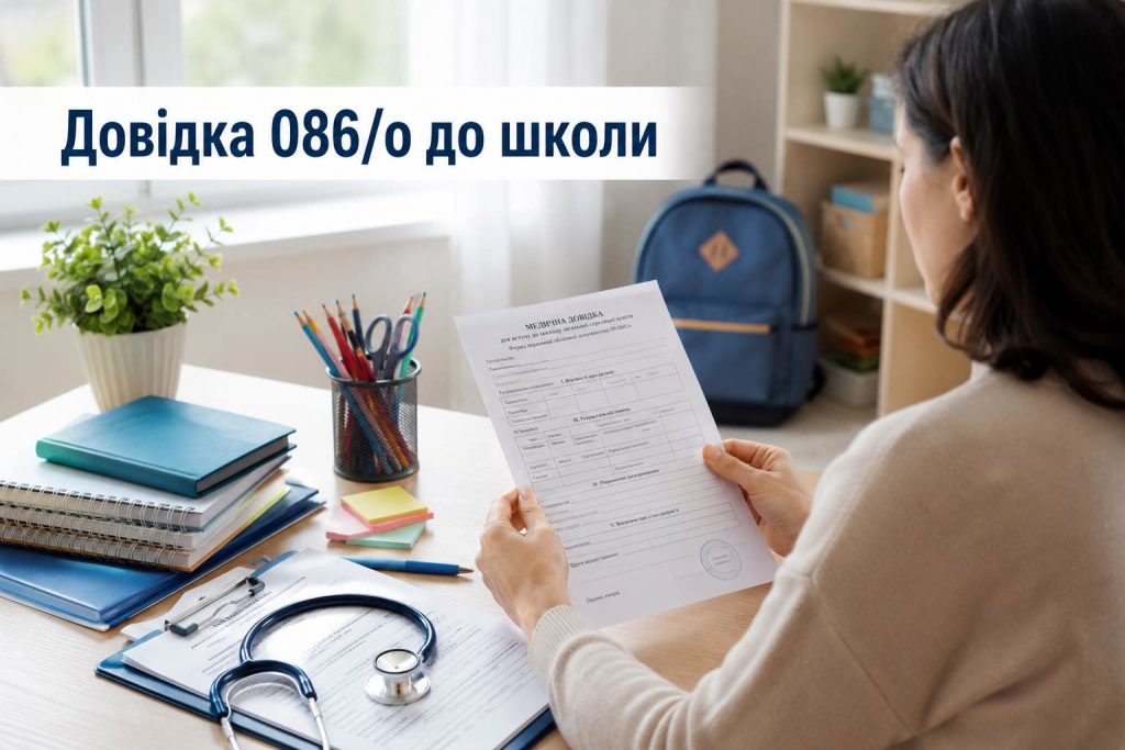 довідка форми 086/о та підготовка документів дитини до школи