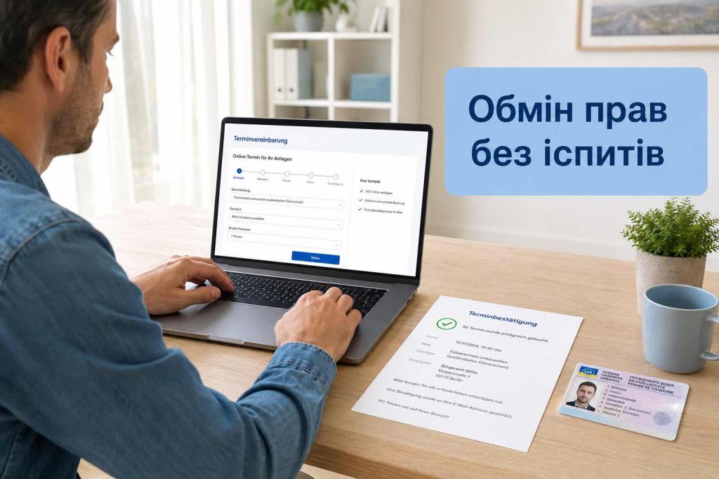 Як обміняти українські права на німецькі без іспитів у 2026 році онлайн: ціна, документи та строки