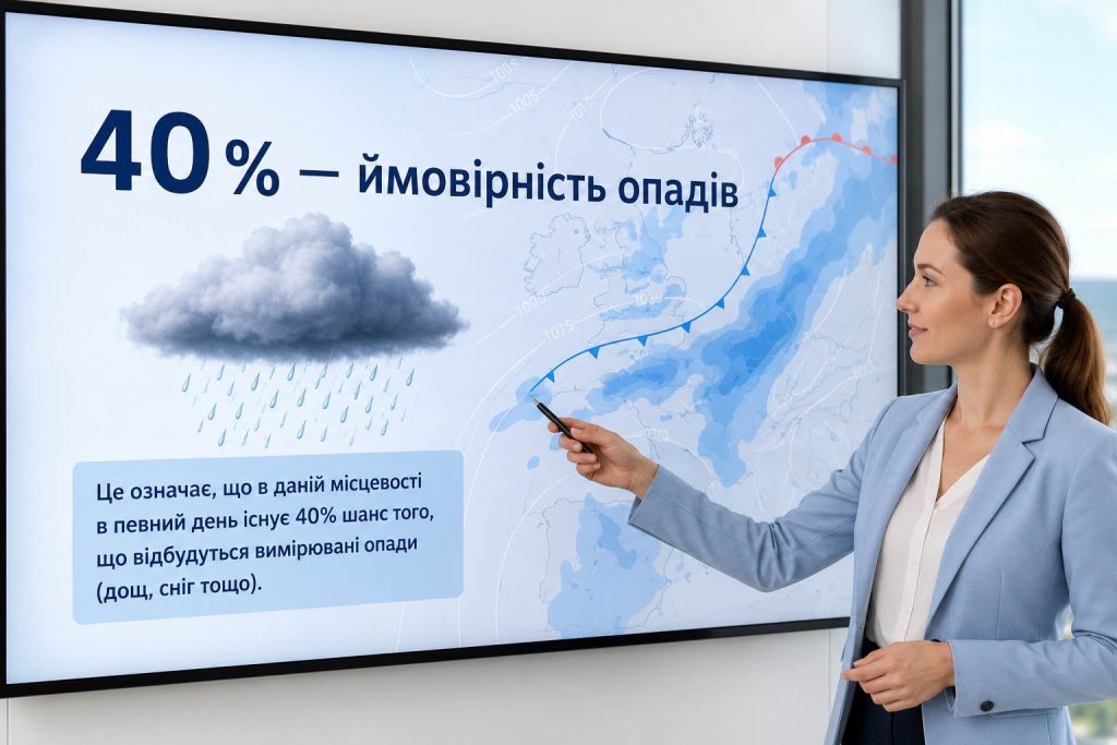Чи буде дощ, якщо прогноз показує 40%: як правильно читати відсотки опадів