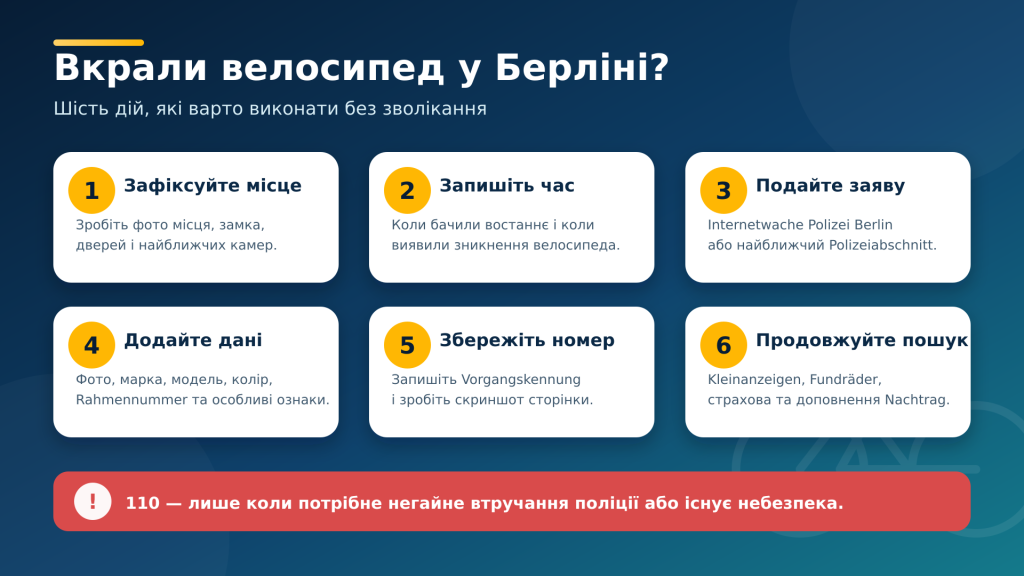 Шість дій після крадіжки велосипеда у Берліні