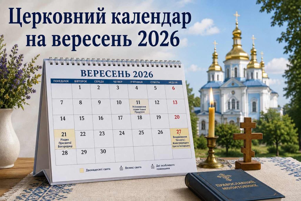 Що святкують православні у вересні 2026: календар ПЦУ та головні дати