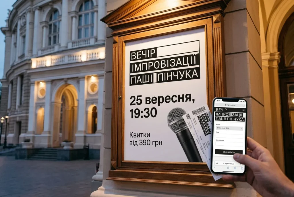 афіша шоу з датою, адресою та ціною квитків