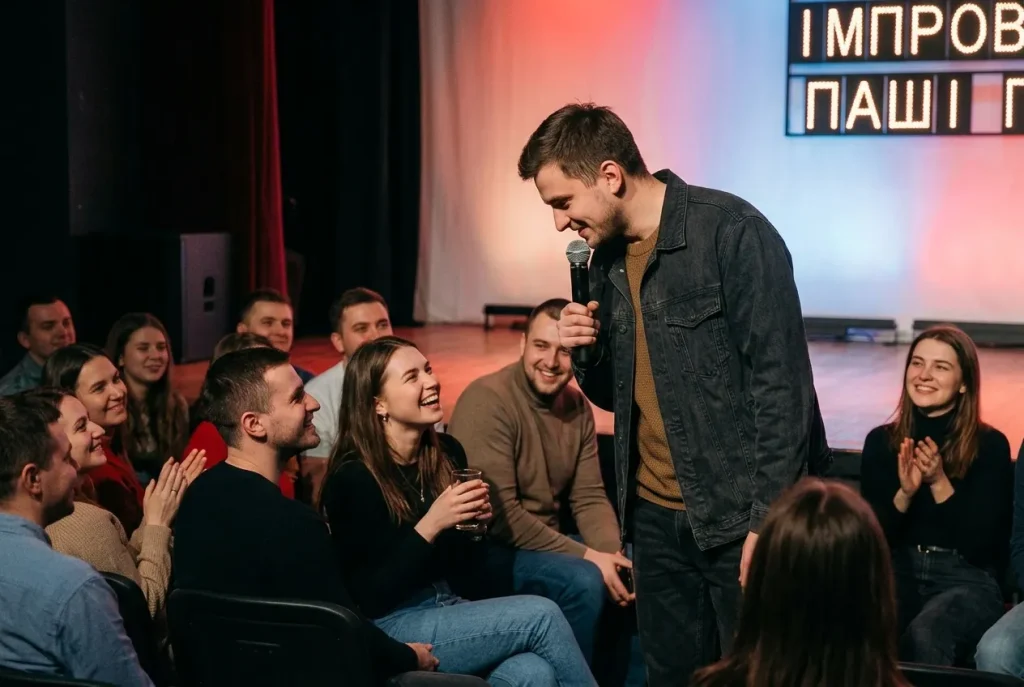 Паша Пінчук під час імпровізаційного виступу