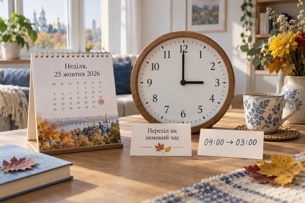 Коли Україна переходить на зимовий час у 2026 році: що потрібно знати українцям