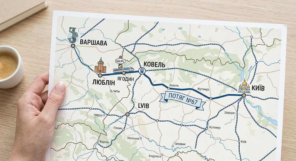 Потяг Київ — Варшава №67: розклад, ціна квитка, маршрут і правила поїздки у 2026 році