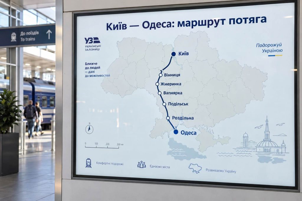 Потяг Київ – Одеса 2026: розклад, ціна квитка, маршрут і як купити онлайн