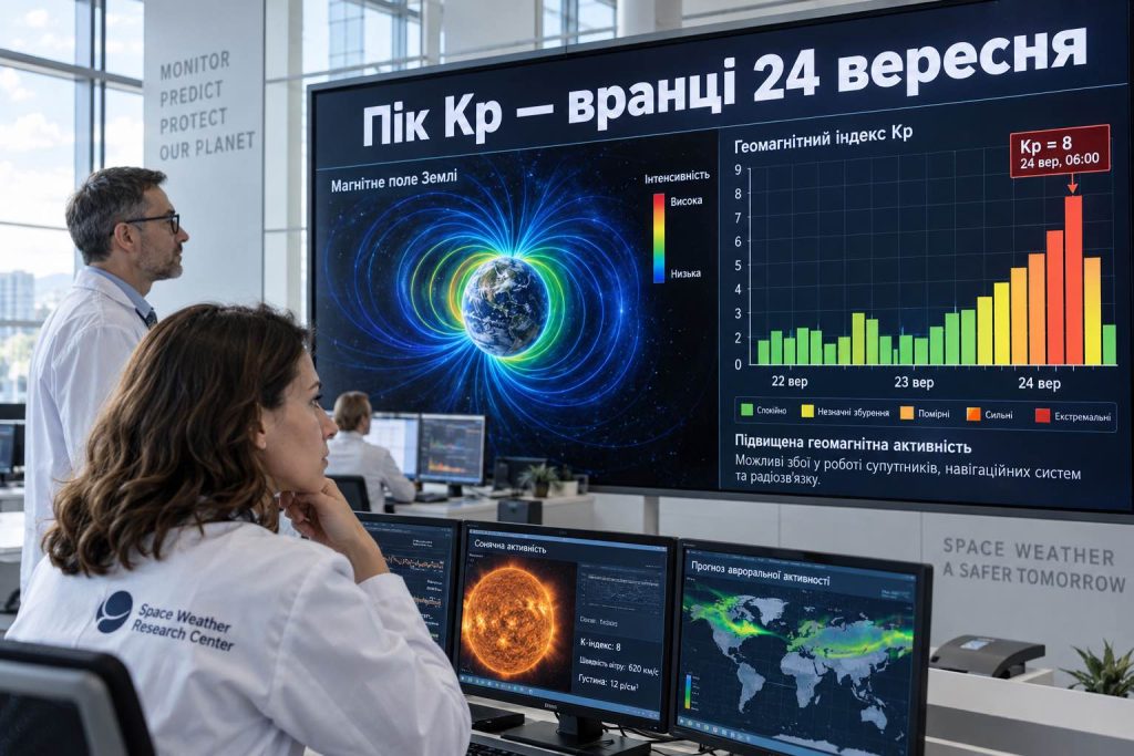 Коли буде магнітна буря 23–24 вересня: точний час піку Kp