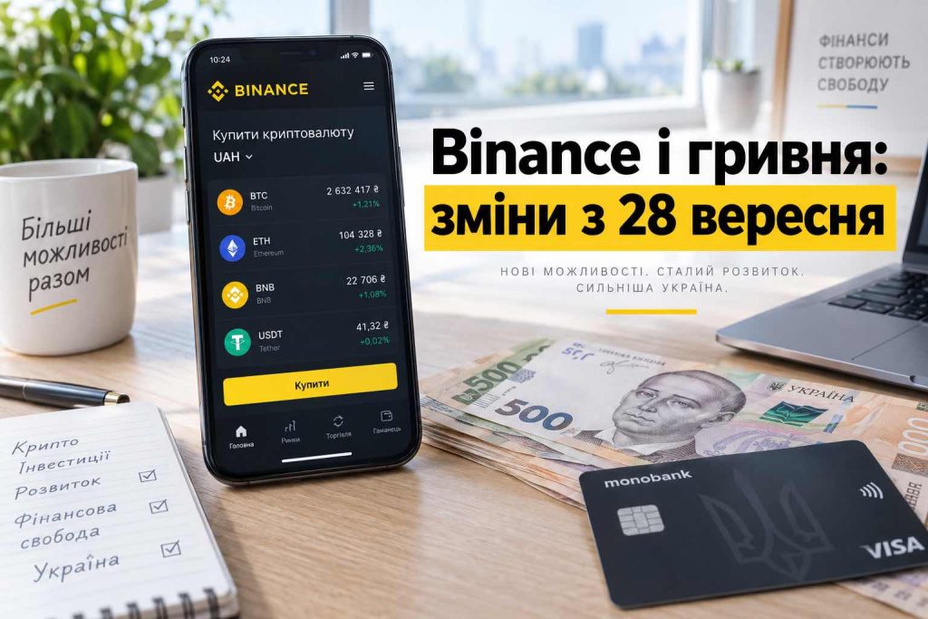 Binance відключає гривню UAH з 28 вересня: як українцям вивести USDT та отримати готівку