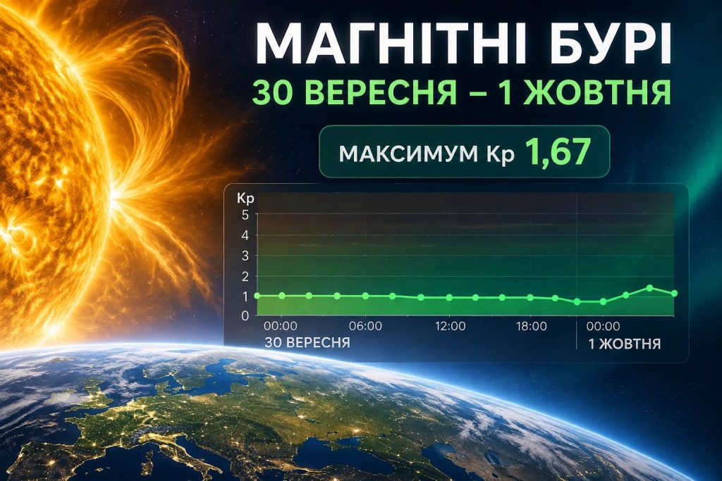 Чи буде магнітна буря 30 вересня – 1 жовтня: погодинний прогноз Kp для України