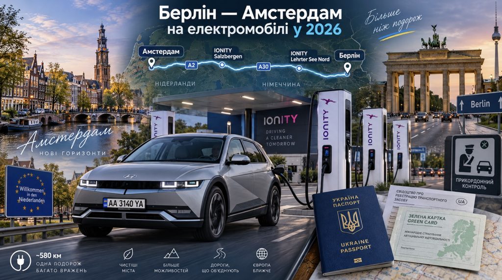 З Берліна до Амстердама на електромобілі у 2026