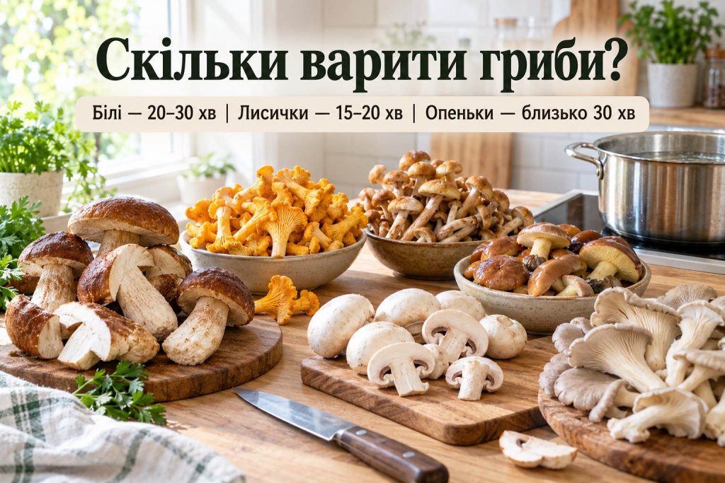 Грибний сезон 2026: скільки варити білі, лисички й опеньки та як зберегти гриби на зиму