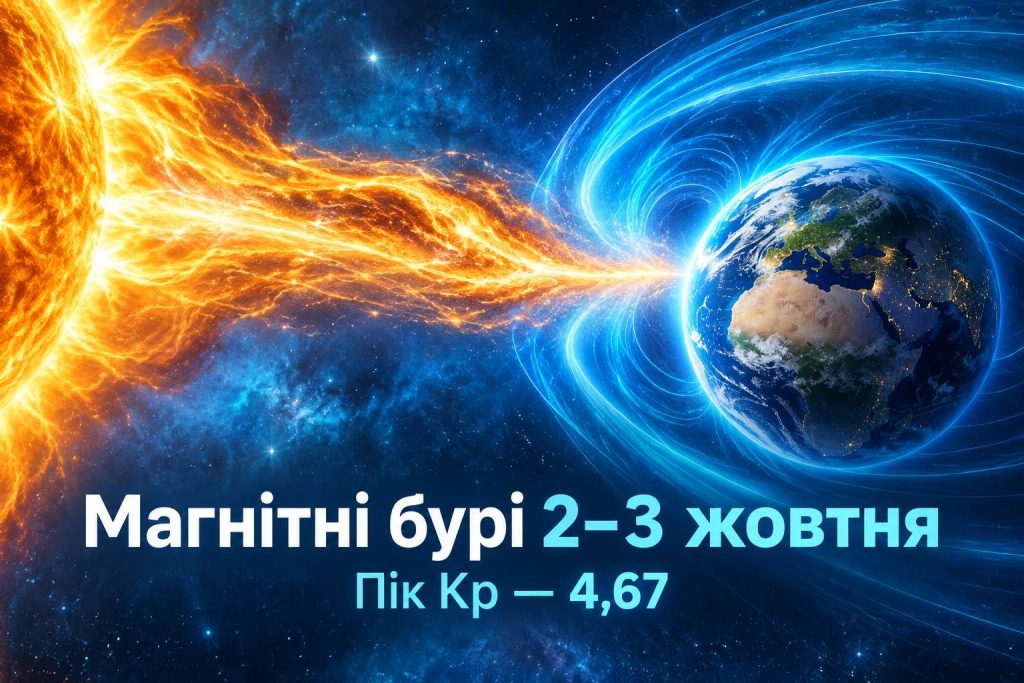 Магнітні бурі 2–3 жовтня 2026: точний прогноз Kp по годинах і час головного піку