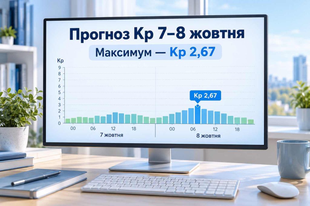 Магнітні бурі 7–8 жовтня 2026: точний прогноз Kp по годинах і пікові періоди